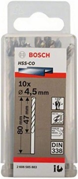 Bosch metal twist drill HSS-Co, DIN 338, 4.5mm (10 pieces, working length 47mm)