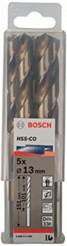 Bosch Metal twist drill HSS-Co, DIN 338,  13.0mm (5 pieces, working length 101mm)
