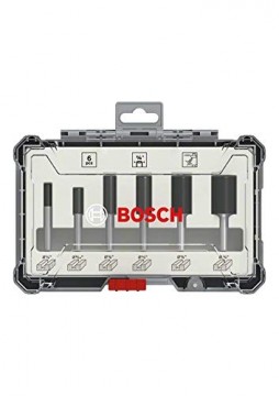 Bosch cutter set 6 pcs Straight 8mm shank - 2607017466