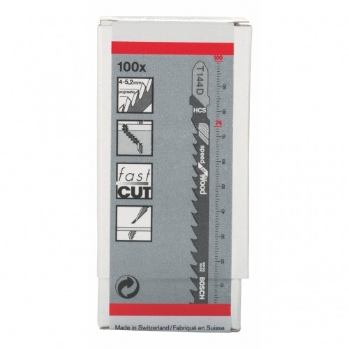 Bosch HCS jigsaw blade Speed for Wood T144D - 100-pack - 2608637880 image 1