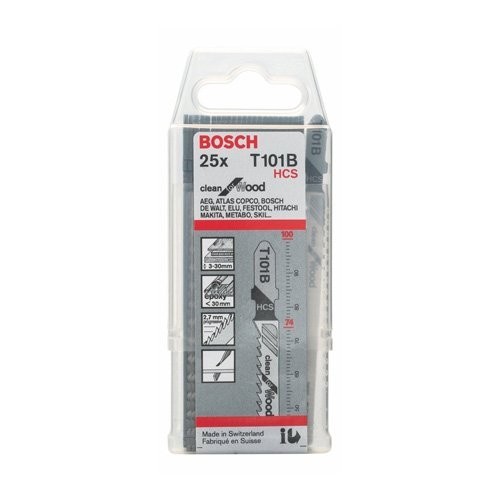 Bosch HCS jigsaw blade Clean for Wood T101B - 25-pack - 2608633622 image 1