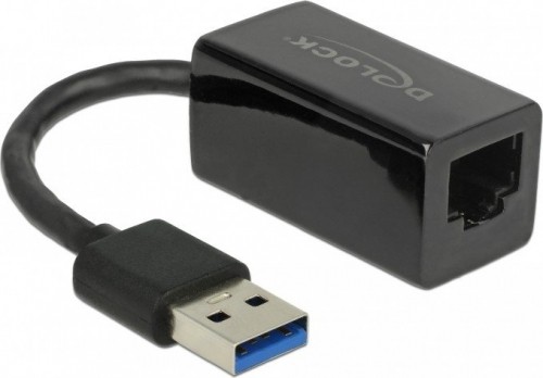 DeLOCK USB 3.1 with USB A St> RJ45 Bu black - 10/100/1000 Mbps compact image 1