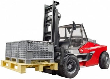 bruder Linde HT160 forklift with pallet, model vehicle (red/black, including 3 lattice boxes)