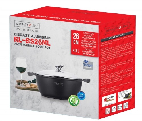Royalty Line RL-BS26M: Marble Coated Cooking Pot & Casserole - 26cm image 2