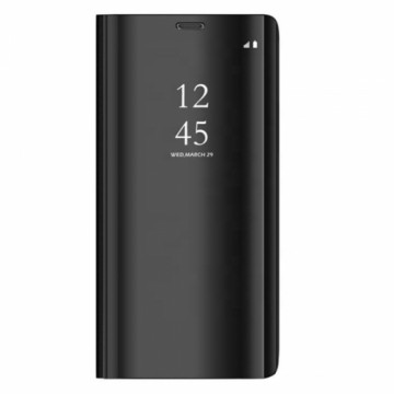 Blun Smart Clear Glass View eko ādas Fiksācijas maks ar lodziņu Samsung Galaxy S22 Plus 5G (S906B) Melna