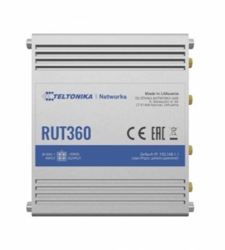 Teltonika  
         
       Industrial Cellular Router RUT360 LTE CAT6 	1 x LAN ports, 10/100 Mbps, compliance with IEEE 802.3, IEEE 802.3u standards, supports auto MDI/MDIX crossover Mbit/s, Ethernet LAN (RJ-45) ports 2 x RJ45 ports, 10/100 Mbps, Mesh S