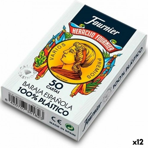 Spāņu spēļu kārtis (50 kārtis) Fournier Plastmasa 12 gb. (61,5 x 95 mm) image 1