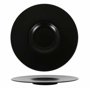 Bigbuy Home Плоская тарелка Neat Porcelāns Melns (Ø 30 cm)
