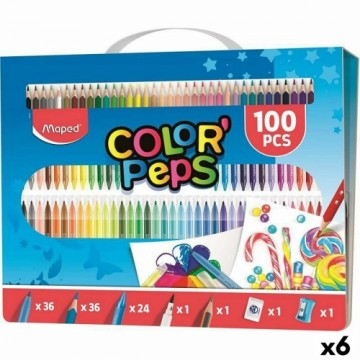 Цветные карандаши Maped Разноцветный 100 Предметы (6 штук)