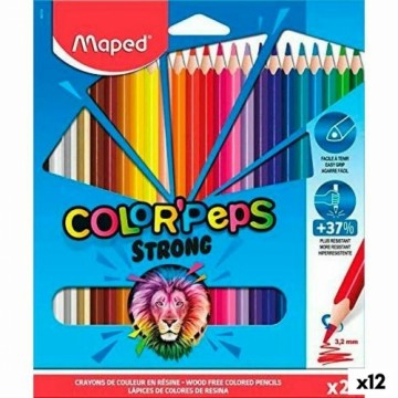 Krāsainie zīmuļi Maped Color' Peps Strong Daudzkrāsains 24 Daudzums (12 gb.)