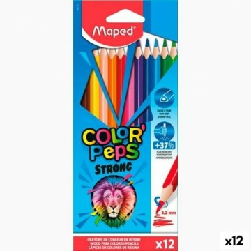Цветные карандаши Maped Color' Peps Strong Разноцветный 12 Предметы (12 штук)