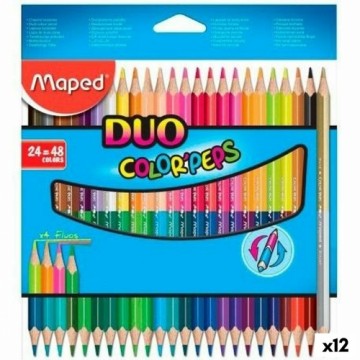 Krāsainie zīmuļi Maped Duo Color' Peps	 Daudzkrāsains 24 Daudzums Ar diviem galiem (12 gb.)