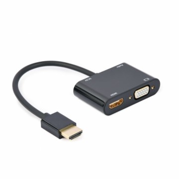 Адаптер HDMI—VGA GEMBIRD A-HDMIM-HDMIFVGAF-01 Чёрный