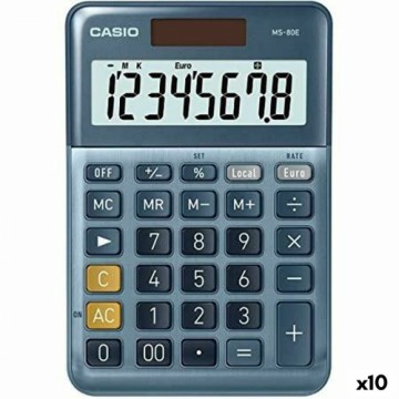 Калькулятор Casio MS-80E Синий (10 штук)