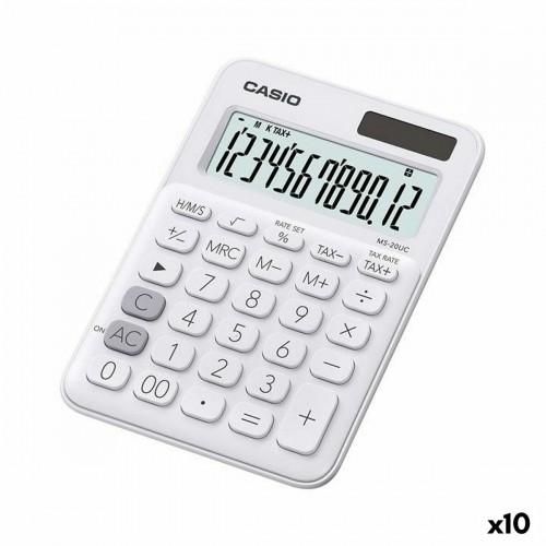 Калькулятор Casio MS-20UC 2,3 x 10,5 x 14,95 cm Белый (10 штук) image 1