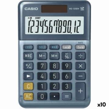 Калькулятор Casio MS-100EM Синий (10 штук)
