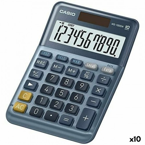 Калькулятор Casio MS-100EM Синий (10 штук) image 1