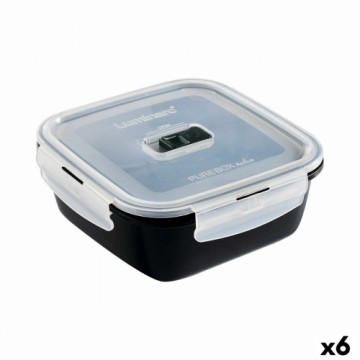 Герметичная коробочка для завтрака Luminarc Pure Box Чёрный 1,22 L Cтекло (6 штук)