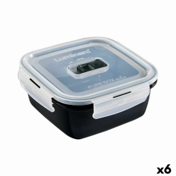 Герметичная коробочка для завтрака Luminarc Pure Box 760 ml Чёрный Cтекло (6 штук)