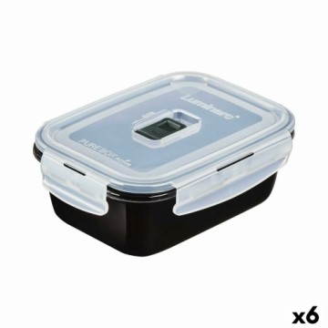 Герметичная коробочка для завтрака Luminarc Pure Box Чёрный 820 ml Cтекло (6 штук)