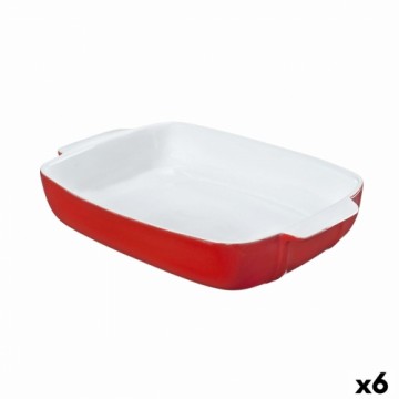 Форма для выпечки Pyrex Signature Прямоугольный Красный 29 x 19 x 7 cm Керамика Белый (6 штук)
