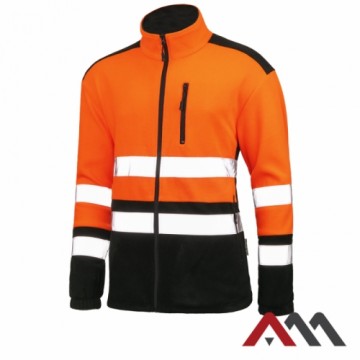 Flīsa jaka oranža ar atstarotajām XL