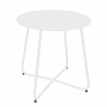 Bigbuy Home Mazs galdiņš Luna Tērauds Balts 45 x 45 cm
