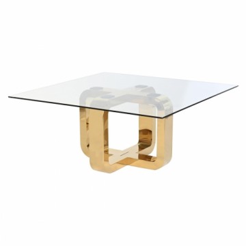 Centrālais galds DKD Home Decor Bronza Tērauds Rūdīts stikls 100 x 100 x 45 cm