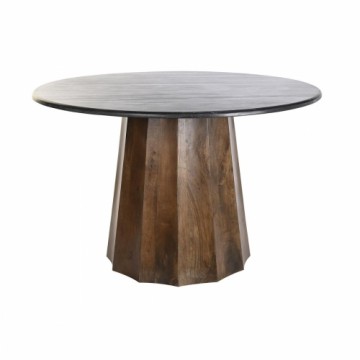Обеденный стол DKD Home Decor Чёрный Коричневый Мрамор Древесина манго 120 x 120 x 76 cm