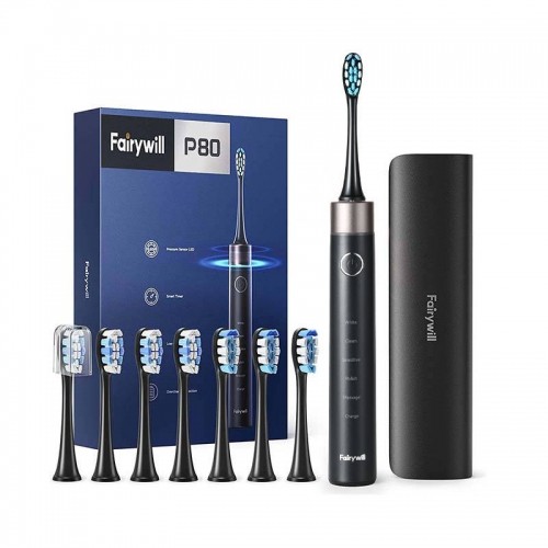 FairyWill Sonic toothbrush with head set and case FW-P80 (Black) image 1