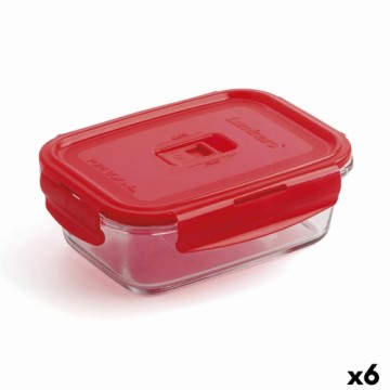 Герметичная коробочка для завтрака Luminarc Pure Box 19 x 13 cm Красный 1,22 L Cтекло (6 штук)