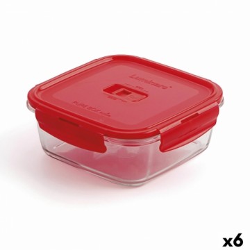 Герметичная коробочка для завтрака Luminarc Pure Box Красный 1,22 L Cтекло (6 штук)