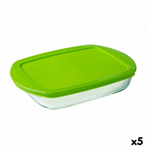 Taisnstūra Pusdienu kastīte ar Vāku Pyrex Prep & Store Zaļš 28 x 20 cm 1,6 L Stikls (5 gb.) image 1