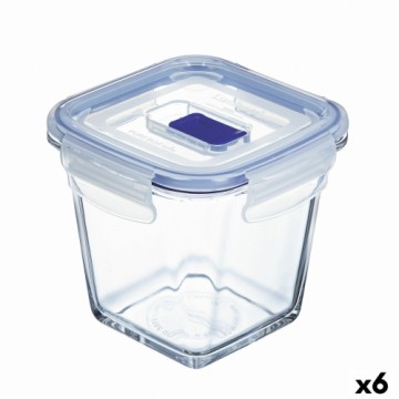 Hermētiska Pusdienu Kastīte Luminarc Pure Box Active 11,4 x 11,4 x 11 cm 750 ml Daudzkrāsains Stikls (6 gb.)