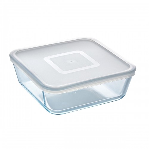 Квадратная коробочка для завтраков с крышкой Pyrex Cook & Freeze 2 L 19 x 19 cm Прозрачный Силикон Cтекло (4 штук) image 2