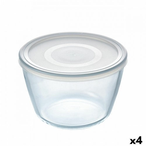 Apaļa Pusdienu Kastīte ar Vāku Pyrex Cook & Freeze 1,6 L 17 x 17 x 12 cm Caurspīdīgs Silikona Stikls (4 gb.) image 1