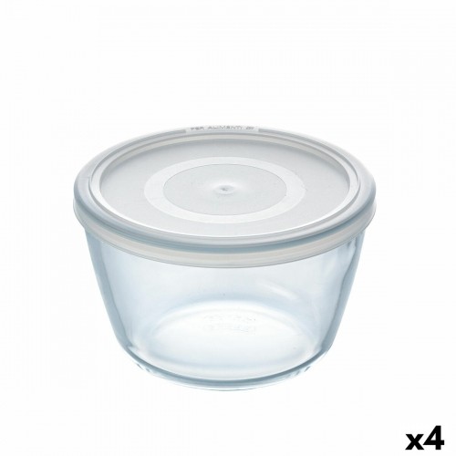 Apaļa Pusdienu Kastīte ar Vāku Pyrex Cook & Freeze 1,1 L 15 x 15 x 10 cm Caurspīdīgs Silikona Stikls (4 gb.) image 1