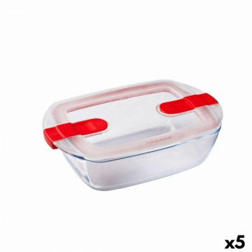 Герметичная коробочка для завтрака Pyrex Cook & Heat 24 x 15,5 x 7 cm 1,1 L Прозрачный Cтекло (5 штук)