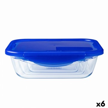 Hermētiska Pusdienu Kastīte Pyrex Cook & Go 20,5 x 15,5 x 6 cm Zils 800 ml Stikls (6 gb.)