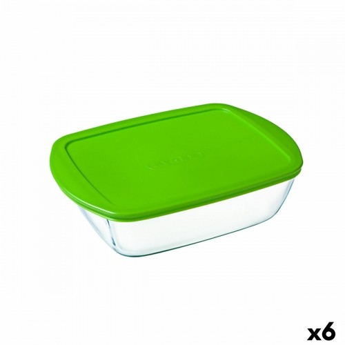 Taisnstūra Pusdienu kastīte ar Vāku Pyrex Cook & Store Zaļš 1,1 L 23 x 15 x 7 cm Silikona Stikls (6 gb.) image 1