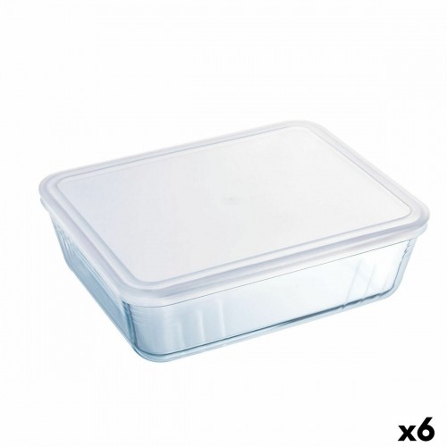 Taisnstūra Pusdienu kastīte ar Vāku Pyrex Cook & Freeze 22,5 x 17,5 x 6,5 cm 1,5 L Caurspīdīgs Silikona Stikls (6 gb.) image 1