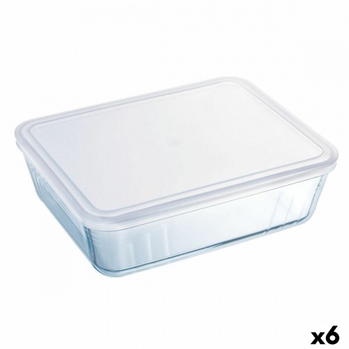 Taisnstūra Pusdienu kastīte ar Vāku Pyrex Cook & Freeze 19 x 14 x 5 cm 800 ml Caurspīdīgs Silikona Stikls (6 gb.) image 1
