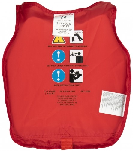 Swimming vest for children WAIMEA 52ZB ROO 3-6 years 18-30 kg Red/Black/White/Grey image 3