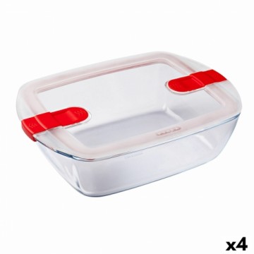 Герметичная коробочка для завтрака Pyrex Cook & Heat 2,5 L Прозрачный Cтекло (4 штук)