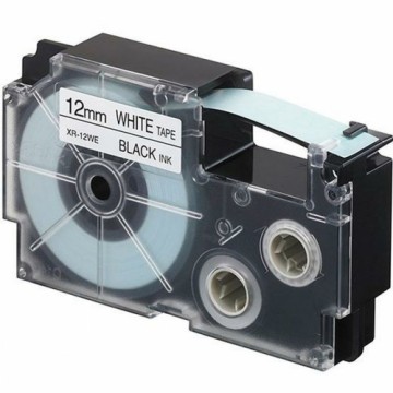 Laminēta lente iekārtu marķēšanai Casio XR-12WE Melns Balts