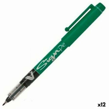 Šķidrās tintes pildspalva Pilot V Sign Zaļš 0,6 mm (12 gb.)