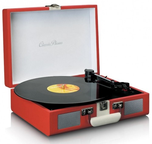 Lenco CLASSIC PHONO TT-110RDWH - TURNTABLE WITH BLUETOOTH® RECEPTION AND BUILT IN SPEAKERS - RED WHITE image 2