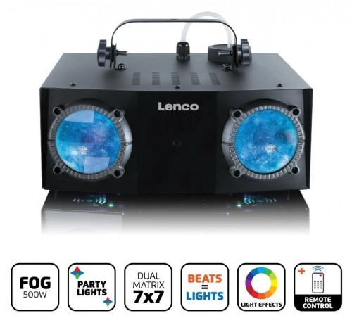 LENCO LFM-110BK - DUAL MATRIX PARTY LED LIGHT AND FOG MACHINE image 2