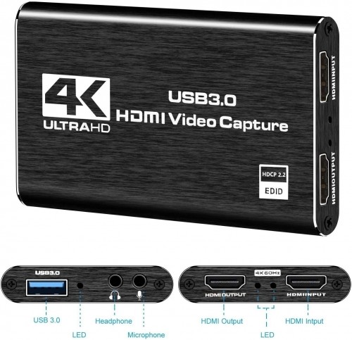 RoGer HDMI Video Capture Card 4K@60FPS / USB 3.0 / HDCP 2.2 image 2