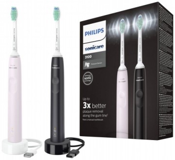 Philips  
         
       Sonicare Electric Toothbrush HX3675/15 Rechargeable, For adults, Number of brush heads included 2, Number of teeth brushing modes 1, Sonic technology, Black/Pink